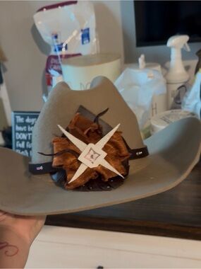 Louis Vuitton inspired handmade all leather hat band